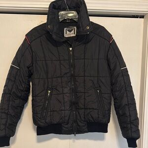 Vintage Obermeyer Men's Navy Blue Quilted Jacket